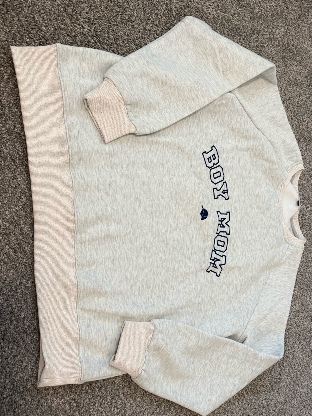 Boy Mom Crewneck Sweatshirt - Light Heather Gray